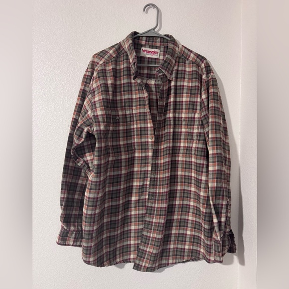 Wrangler Men's Flannel Shirt - Green and Red Size XXL - Picture 1 of 3
